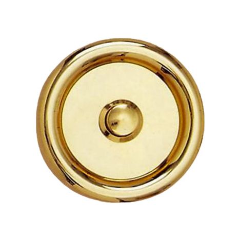 Bouton sonnette rond filaire laiton lisse art-deco