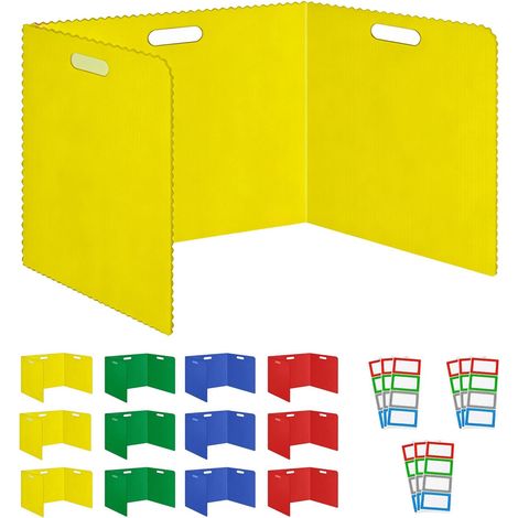 Séparateur de confidentialité pliable en forme de U - Séparateur de bureau portable - Multifonction - Pour l'école, la bibliothèque, les examens et les bureaux de bureau (12) (1/5)