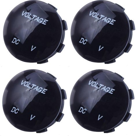 4x 5V-25V DC LED-Digitalvoltmeter, wasserdichtes rundes Panel, für Auto, Motorrad (1/5)