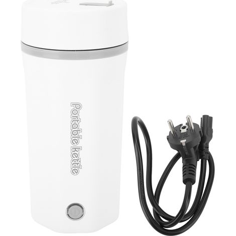 Bouilloire électrique de voyage portable 300 W 500 ml en acier inoxydable 304, mini-bouilloire automatique pour café, thé et lait, blanche, prise UE 220 V 50 Hz (1/5)