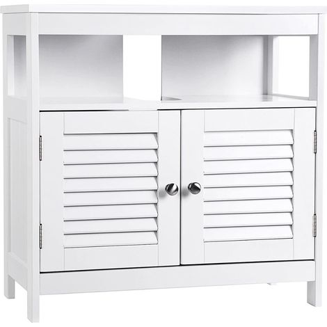 Waschtischunterschrank weiß 2 Türen 1 Nische L60cm (1/5)