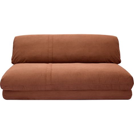 Sillón cama de 2 plazas de pana terracota SPENCER