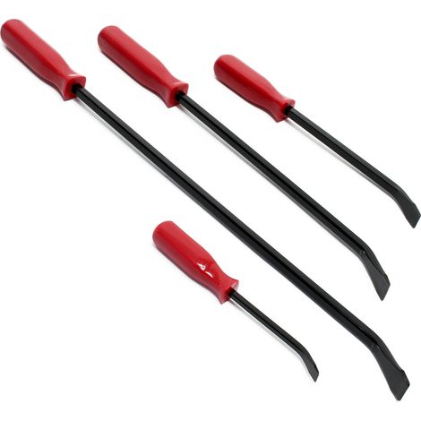 Wiltec 4tlg Brecheisen Set wärmebehandelt mit PVC-Griff Stemmeisen 20cm 30cm 45cm 60cm Brechstange Satz mit Nageleisen Montiereisen (1/3)