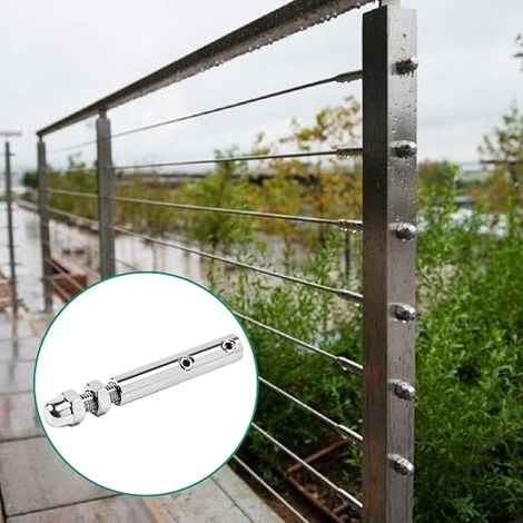 Stainless Steel Cable Tensioners for 6 mm to 4 mm Wire Cable Tensioner with Grub Screw Terminal for Balustrade Filling