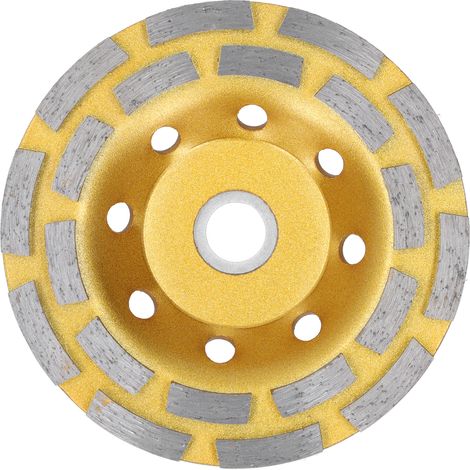 Meule tasse diamantée double rangée, disque de polissage à poncer, patin abrasif or, accessoire quincaillerie 125 mm (1/5)