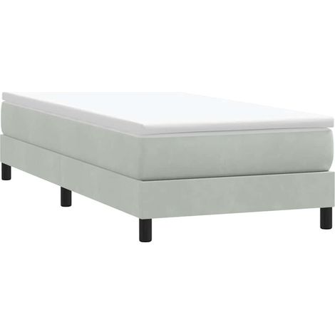 Boxspringbett ohne Matratze Hellgrau 100x210 cm Samt
