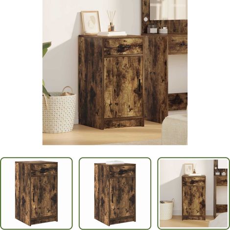 Geräucherte Eiche - Sideboard Geräucherte Eiche 40 x 40,5 x 75 cm Holzwerkstoff (1/5)