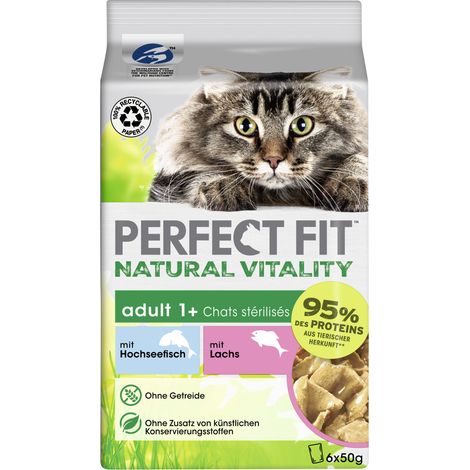 Perfect Fit Natural Vitality 1+ Hochseefisch & Lachs Katzenfutter 6 x 50g