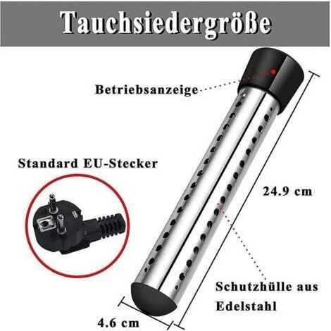 Chauffe-baignoire électrique 2000W – Thermoplongeur en acier inoxydable – Synchronisation intelligente – Pour immersion rapide (1/5)