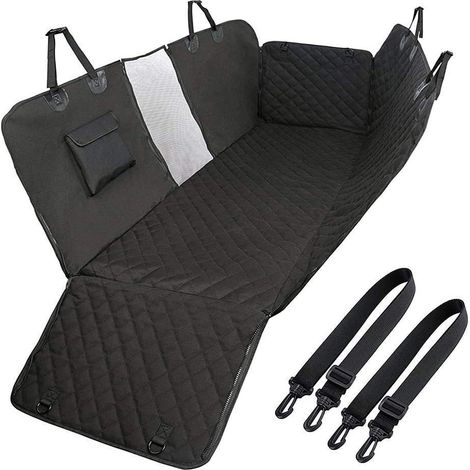 Couverture pour Chien pour Banquette arrière de Voiture,avec Protection latérale et fenêtre de visualisation,Résistant aux Rayures et à l'eau,Tapis pour siège arrière de Voiture,135x148 cm,Noir
