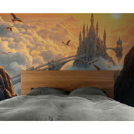 Papier peint Fantastique – château dans les nuages - 400 x 260 cm (1/2)