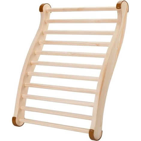 Dossier de Sauna en Bois - 1 Pièce - Pin Naturel - Ergonomique Forme S - Détente et Massage - 50x40 cm (1/5)