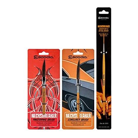 ESCODA 3 Pinceaux - N.8,4,1 Plat Biseauté Sortie Longue Rond Pointu Longliner Détails Brosses à la Main à Barcelone. (1/5)