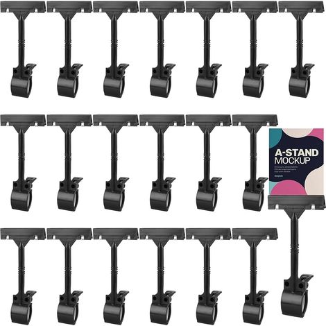 20PCS Porte Etiquette Prix Rotatif, Support pour Etiquette Prix, Supports Rotatifs en plastique pour Panneau de Marchandise, Support d'affichage de Prix, Clip Réglable (1/5)