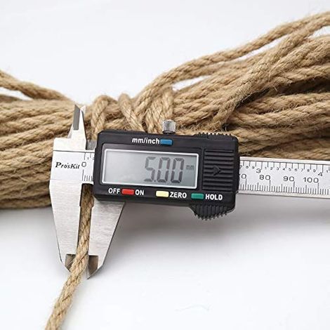 Corde de jute de 5 mm, corde de chanvre de 50 m, corde de jardin en chanvre, ficelle de chanvre pour jardin, bricolage, décoration (1/4)