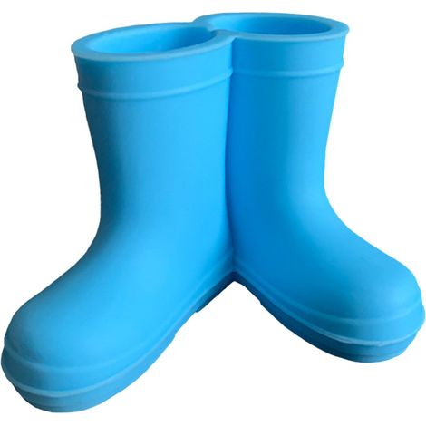 Support Pour Brosse À Dents En Silicone - Forme De Bottes De Pluie - Pour Salle De Bain Et Voyage - 2 Emplacements - 1 Pièce (1/5)