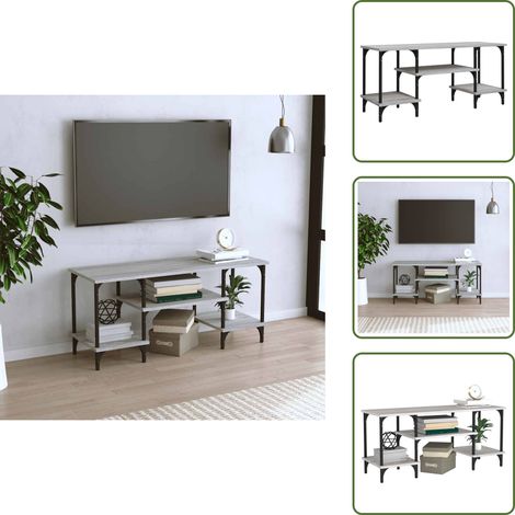 Mobile TV in Legno - vidaXL Mobile Porta TV Grigio Sonoma 102x35x45,5 cm Legno Multistrato - Mobile TV con Ripiani