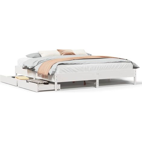 Maison Exclusive - Letto senza Materasso Bianco 180x200 cm Legno Massello di Pino