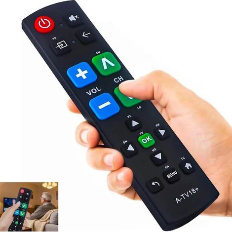 Telecomando universale con pulsanti grandi e funzione di programmazione: perfetto per anziani e bambini. (1/5)