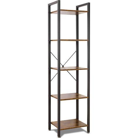 Wabi - Libreria scaffale a 5 ripiani in stile industriale, 40x30xH154 cm