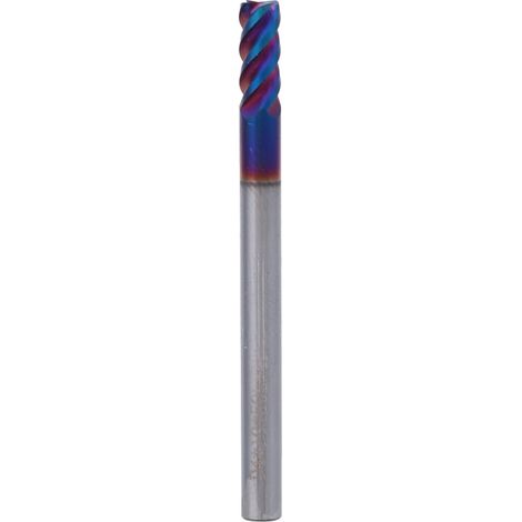 Beyamis Fraise à tête plate à 4 dents en acier au tungstène avec revêtement nano HRC65° (4x10x4Dx50L) (1/5)