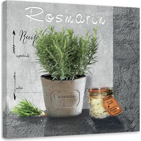 Quadro su tela, Rosemary Spetiche per la cucina - 30x30 (1/5)