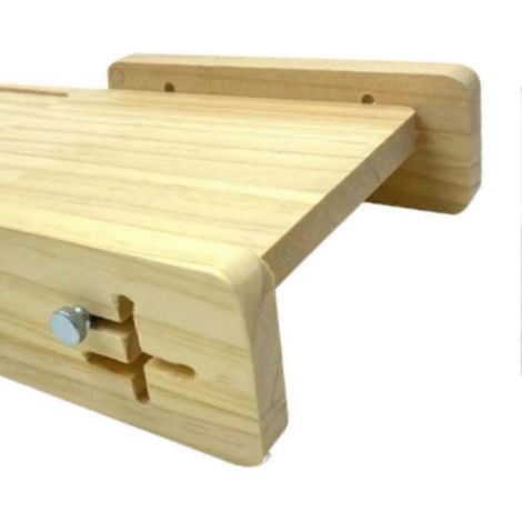 Trancheuse à pain en bois avec ramasse-miettes - Coupe-pain compact et lisse pour pain au levain, gâteaux et toasts (1/4)