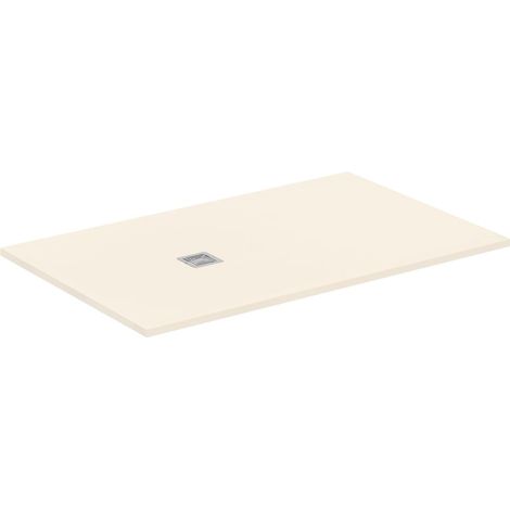 Ideal Standard - Ultra Flat S+, Piatto doccia rettangolare ultrasottile in resina effetto pietra, 160x100cm, Ideal Solid, Scarico lato corto, Sabbia (1/2)