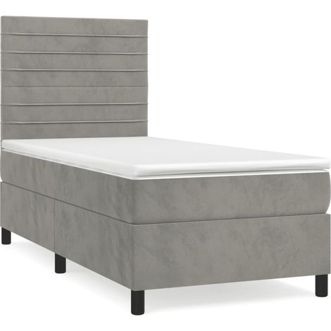 Maison Exclusive - Boxspringbett mit Matratze Hellgrau 90x190 cm