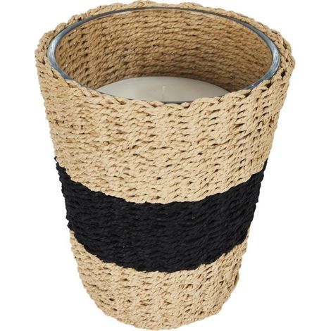 Bougie Parfumée "Panier Tressé" 23cm Bois & Gingembre (1/3)