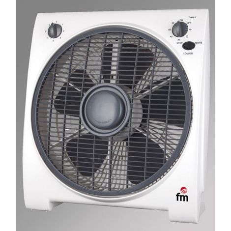 Ventilador Box Fan FM BF-4 45W 30cm con Temporizador y 3 Velocidades
