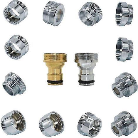 Raccord de robinet M16 M18 M20 M22 M24 M28 pour fontaine à eau, accessoires de cuisine et de salle de bain, argent-B-golden