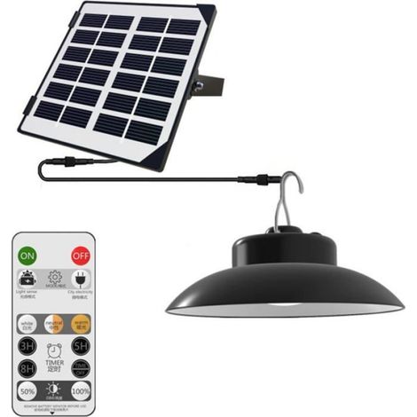Lampe Solaire Suspension Extérieur IP65, Éclairage LED Dimmable avec Télécommande et Détecteur Mouvement Jardin
