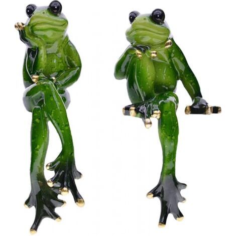 Generic 1 Paire Grenouille Figurine Statue Assis Amants De Grenouille De Jardin en Résine Figurines Intempéries Étang Décoration Automne Décoration pour Intérieur Extérieur Jardin Home
