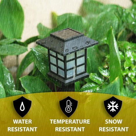 Lot de douze lampes solaires LED d'extérieur, lumineuses et de haute qualité, résistantes à la pluie, pour allées, terrasses, cours, pelouses et jardins (12 pièces)
