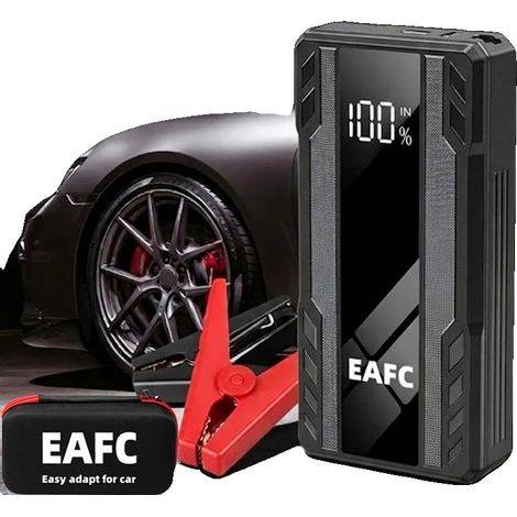 Démarreur de voiture, 600A de courant de crête, batterie externe USB double, F-Boîte noire (1/2)