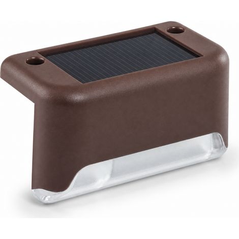 Lampe Solaire Escalier Étanche pour Clôture Jardin Marron (1/5)