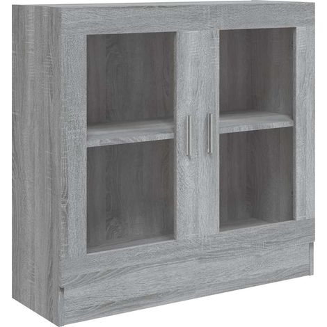 Maison Exclusive - Vitrinenschrank Grau Sonoma 82,5x30,5x80 cm Ho
