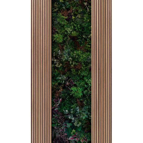 Papier peint vinyle sur intissé vert feuillage – Motif panoramique raccordable – Résistant à la lumière – Lessivable et strippable – Livingwalls (1/3)
