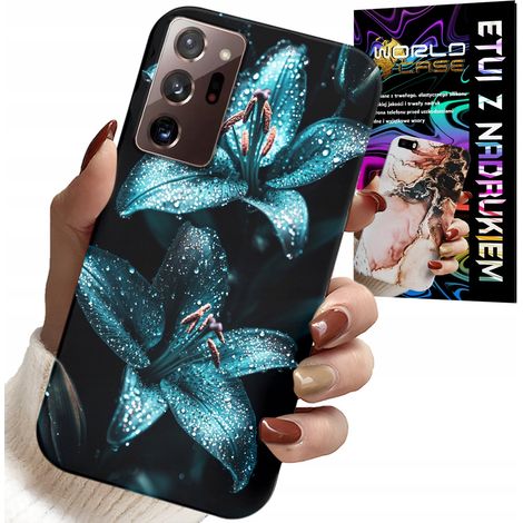 Hülle für Samsung Note 20 Ultra – Gehäuse mit türkisfarbenen Lilien + Folie (1/5)
