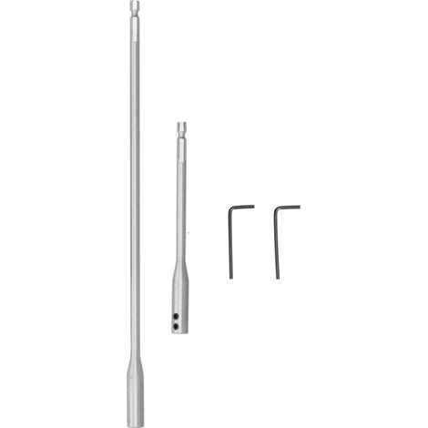 Extension de mèche en acier au carbone haute résistance, finition précise et durable, pour perçage mécanique avec queue de 1/4 pouce.