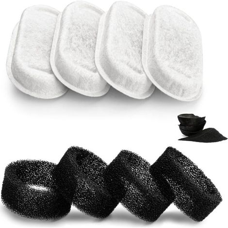 Ulisem Filtre Fontaine à Eau pour Chat, 8PCS Filtres + 8PCS Éponges, Filtre Fontaine Chat ave