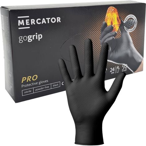 Nitrilhandschuhe Größe S, schwarz, Mercator Gogrip, 50 Stück (1/5)