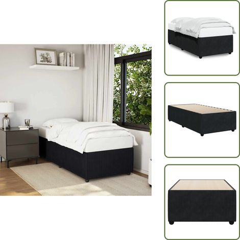 Bettgestell Schwarz 90x200 cm Samt - Bettgestell - Bettgestelle - Bett - Betten (1/5)
