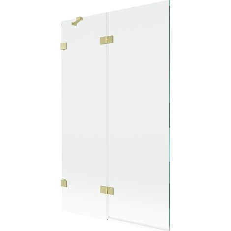 Mexen Lunar paroi de baignoire 2 volets gauche 110 x 150 cm, transparent, or brossé - 897-110-100-55-00-L (1/5)