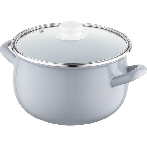 VASO SMALTATO PYZA GRIS 20CM 4.2L Z/P GRIGIO