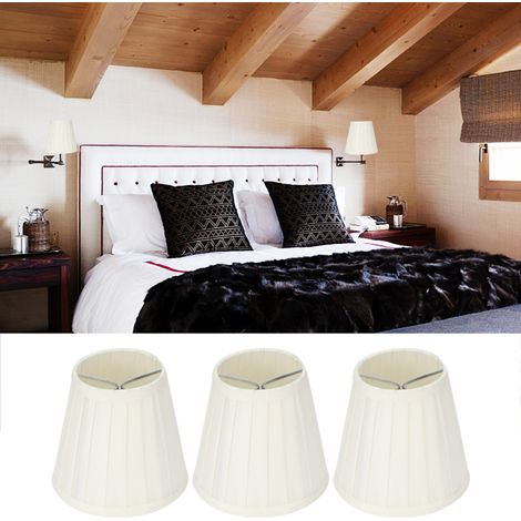 Lot de 3 abat-jour à pince E14 pour bougies et lustres, en tissu, pour la décoration d'hôtels et de karaokés. (1/5)