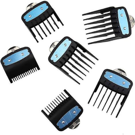 Set mit 6 Aufsätzen für Haarschneidemaschinen (schwarz) - für Friseure