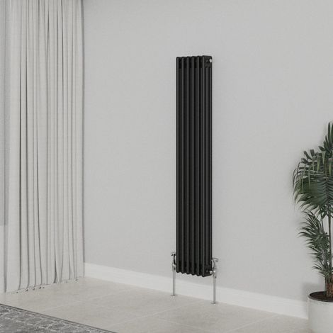 WarmeHaus Traditional Radiator Black Triple Column 1500x292mm (1/5)