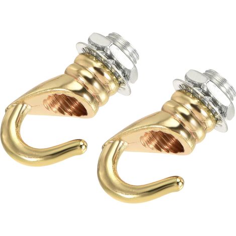 2er Pack Legierung Decke Haken Zubehör Platte 23mm x 31mm Champagner Or (1/5)
